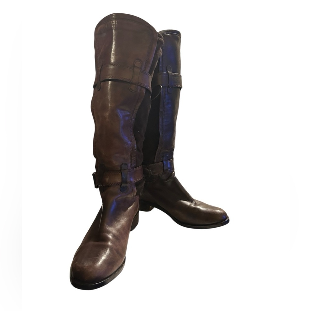 Cole Haan Women’s Brown Size 8.5B Whitley Air Buckled Leather Boots Tall Boho